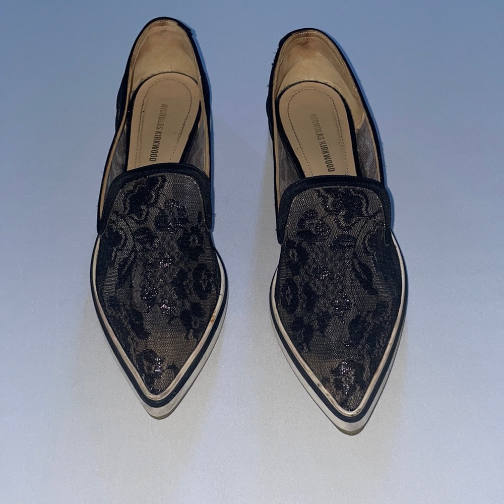 Nicholas Kirkwood Lace Floral Pattern Loafers